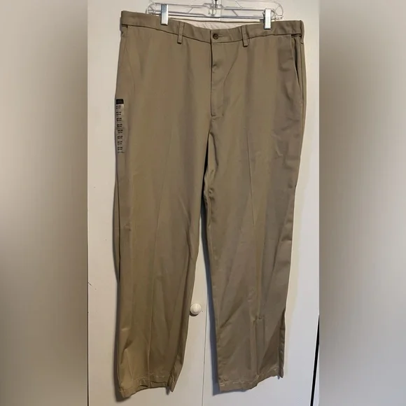 Haggar Pants Haggar Classic Fit Tan No Iron Khaki Pants
